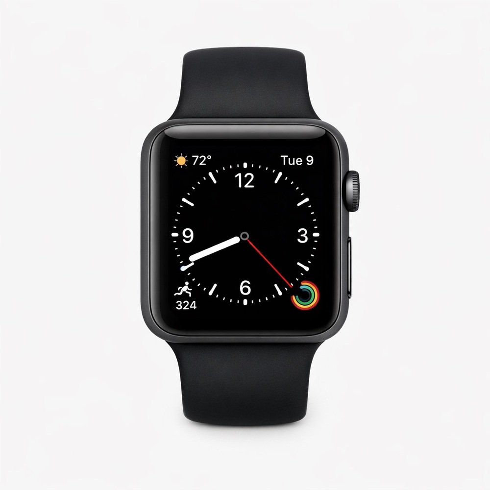 Apple Watch Series 2 42mm Midnight Aluminum Black Band - Picture 2 of 9